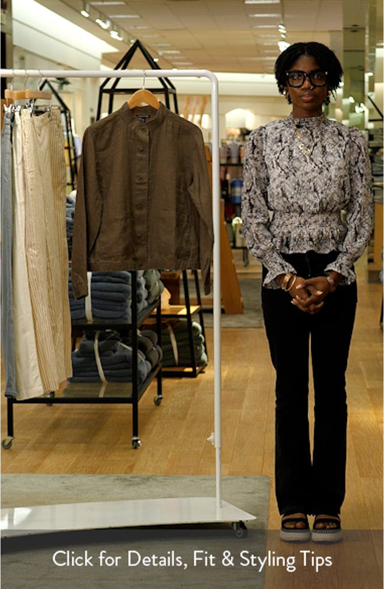 Band Collar Organic Linen Jacket, sales video thumbnail