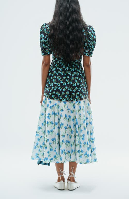 De Loreta Luisa Short Sleeve Midi Wrap Dress In Blue