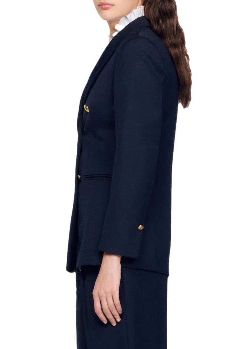 Double-breasted suit jacket, Alternate, color, NAVY BLUE