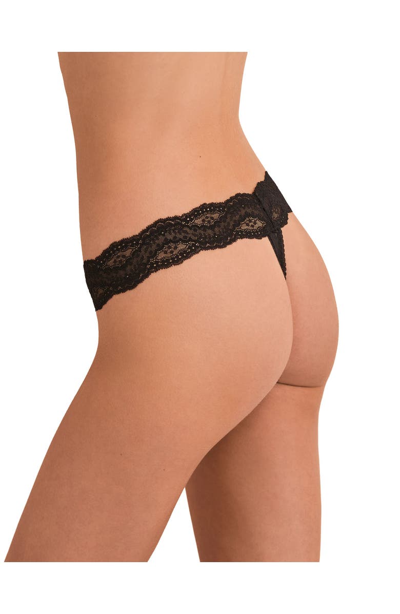 Adore Me Maylis Thong Panties, Alternate, color, Black