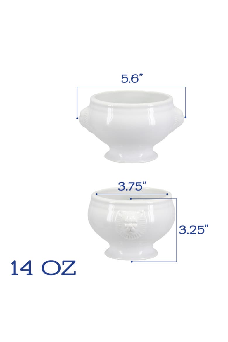 Soup Tureen & Lions Head Bowl Set, Alternate, color, WHITE