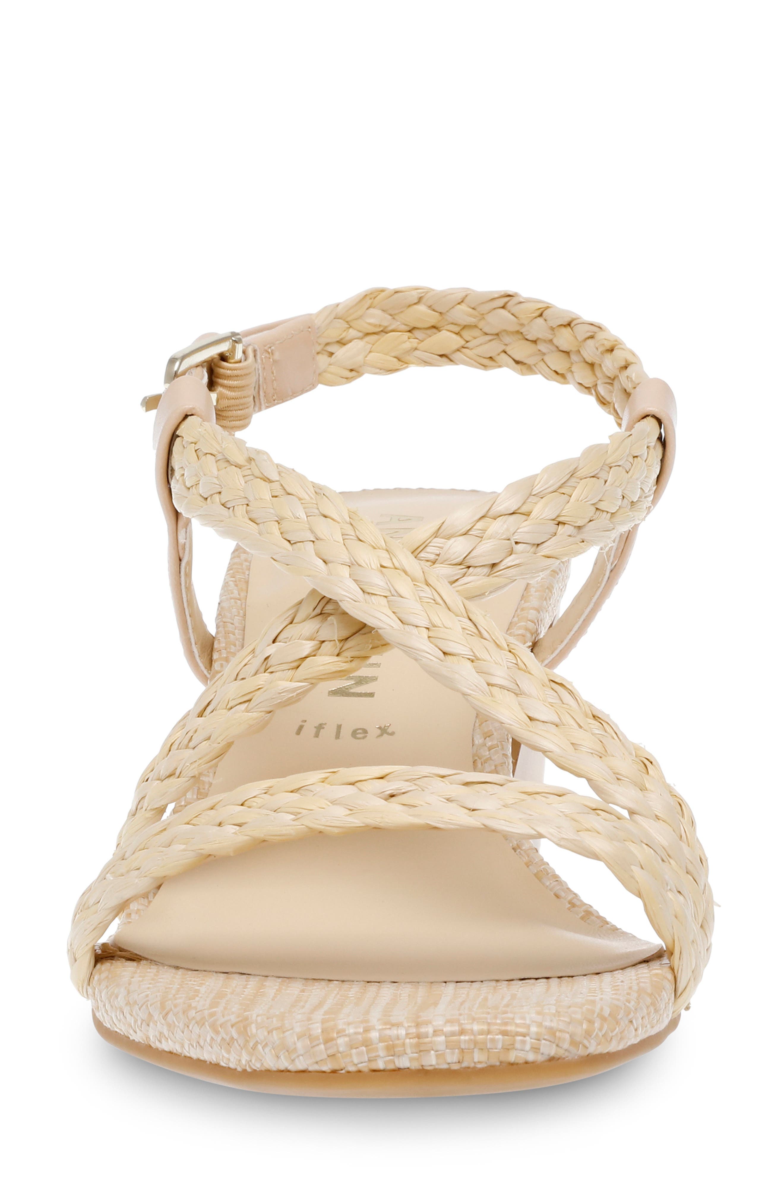 Anne Klein Meliza Block Heel Raffia Sandal, Alternate, color, 
