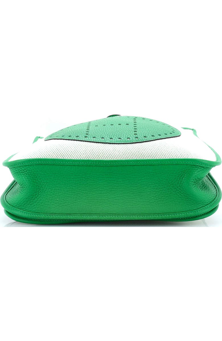 Pre-Owned Hermes Evelyne Bag Gen III Toile and Leather PM, Alternate, color, Green