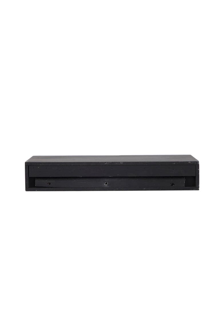 Black Wood Modern Wall Shelf - Set of 3, Alternate, color, BLACK