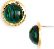 Kenneth Jay Lane Cabochon Button Stud Earrings