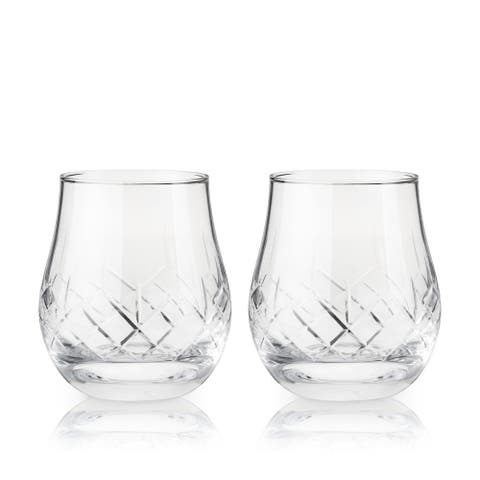 Admiral Crystal Heavyweight Bourbon Glasses Set of 2