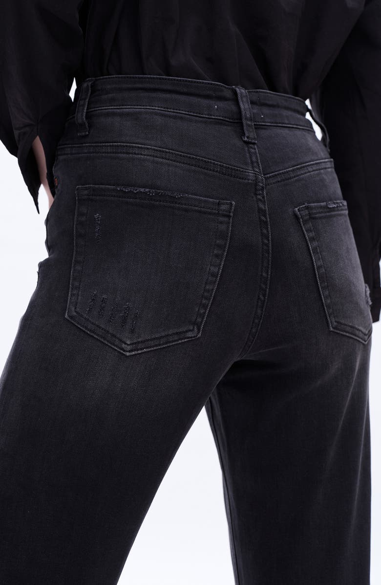 Bayeas High Waist Distressed Flare Jeans, Alternate, color, Black Rock