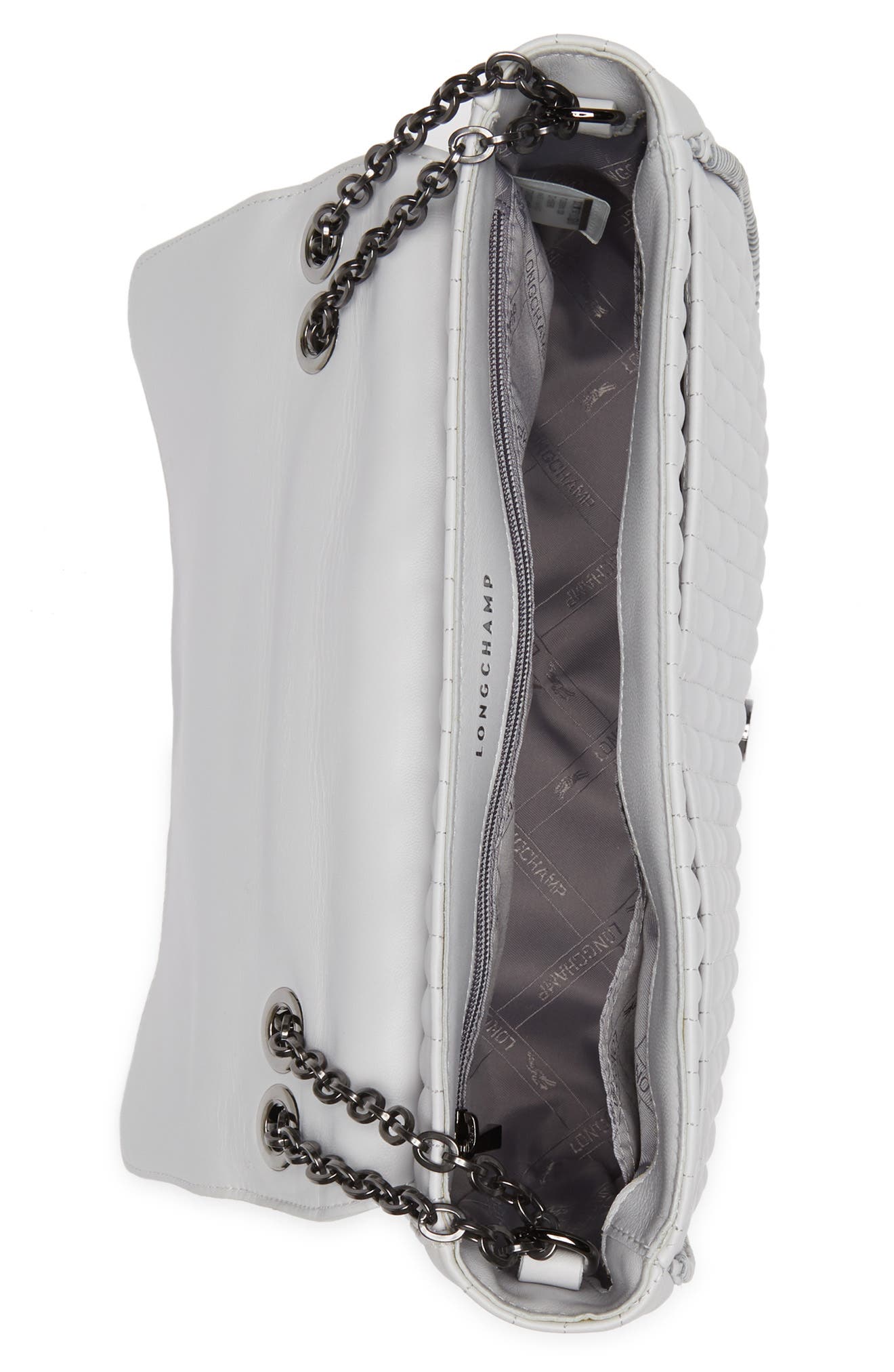Longchamp Leather Medium Crossbody Bag, Alternate, color, Pearl