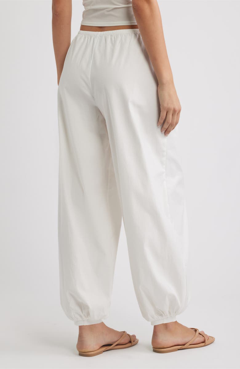 Reformation Aven Stretch Organic Cotton Balloon Pants, Alternate, color, White