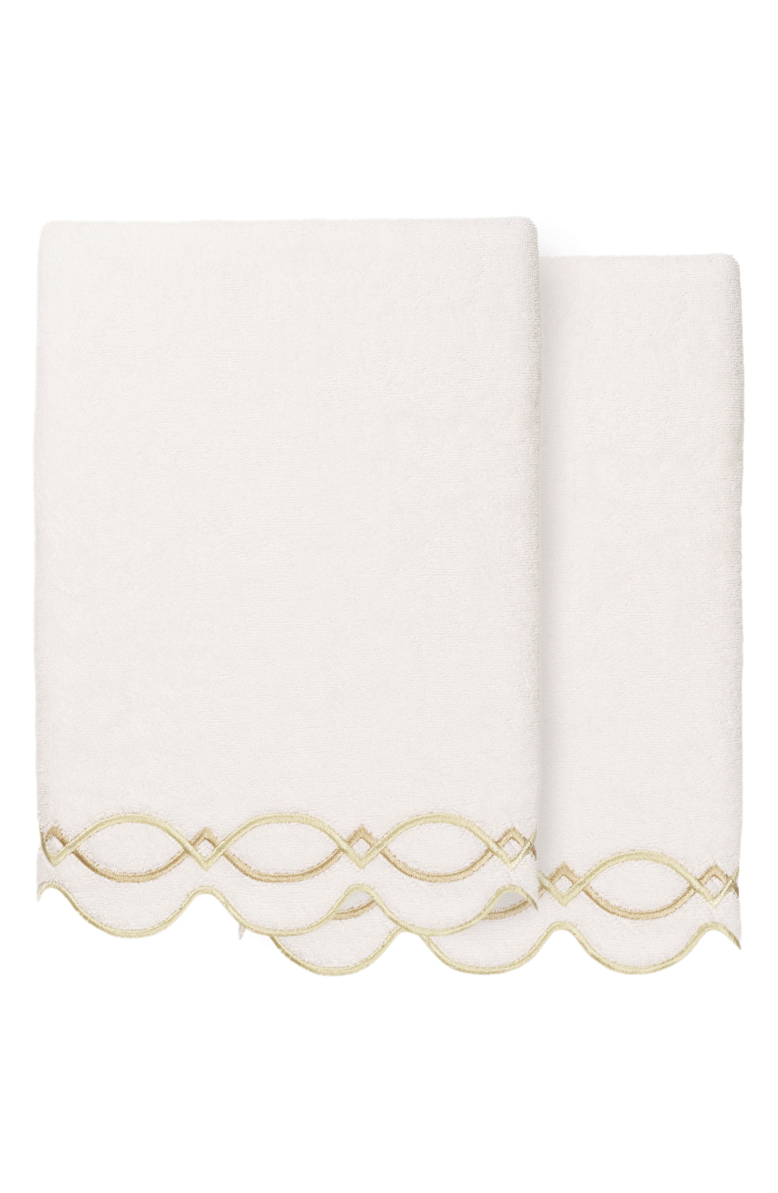 Diamond Chain Scalloped 2-Piece Bath Towel Set