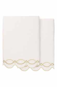 Diamond Chain Scalloped 2-Piece Bath Towel Set