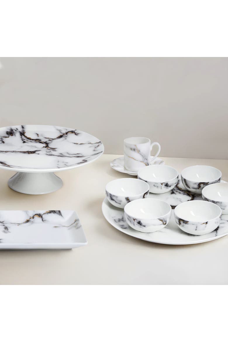Marble Venice Fog Espresso Cup & Saucer, Alternate, color, White