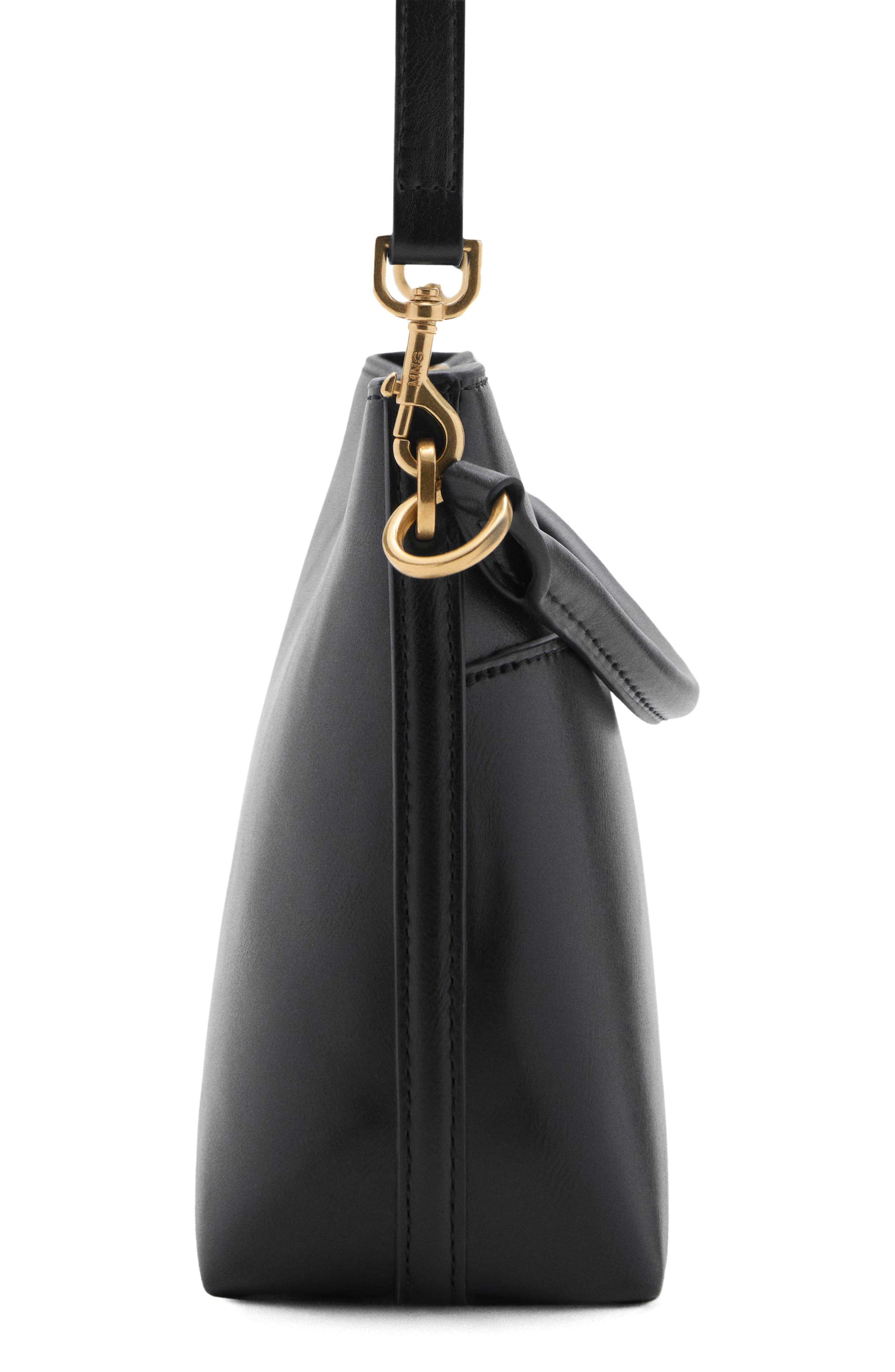 MANGO Faux Leather Bucket Bag, Alternate, color, 