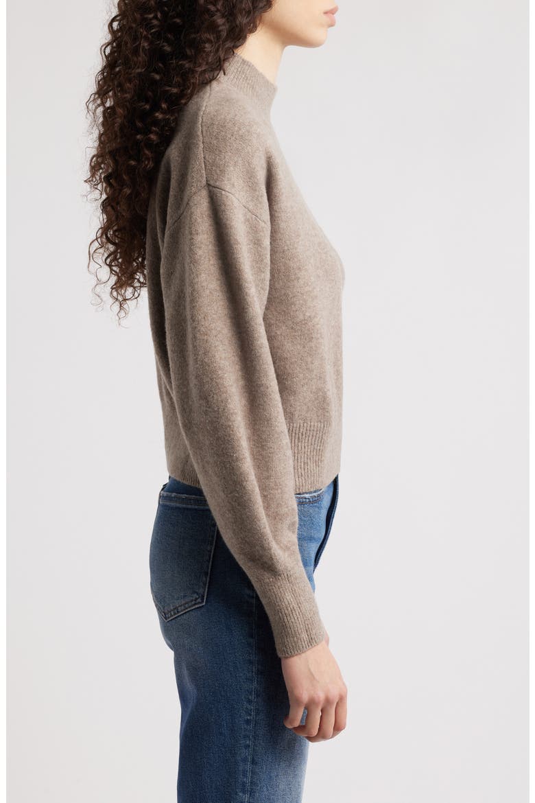 Mock Neck Sweater, Alternate, color, GREY MEDIUM DUSTY