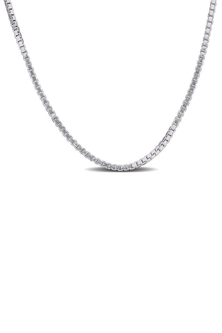 Box Link Chain Necklace, 1.10mm, Main, color, SILVER