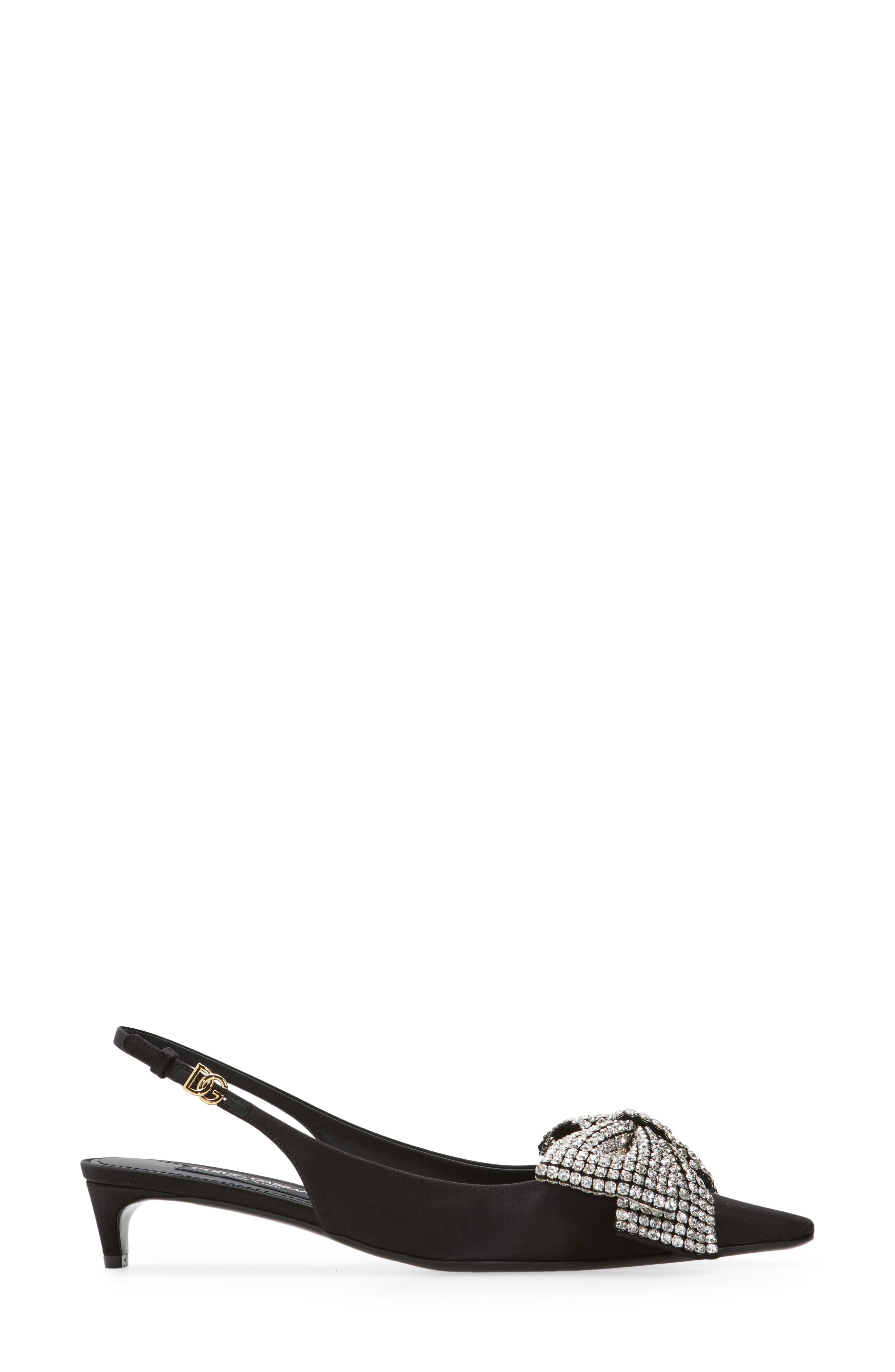 Dolce&Gabbana Mun Kitten Heel Slingback Pump, Alternate, color, 8S488 Nero/ Crystal