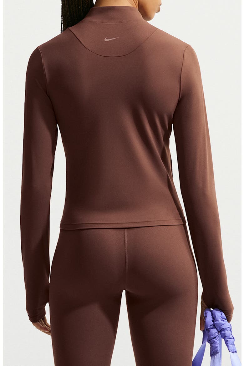 Zenvy Dri-FIT Front Zip Top, Alternate, color, CACAO WOW/ WHITE