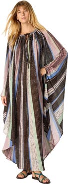 Missoni Long Cape-effect Caftan In Viscose Lamé Blend