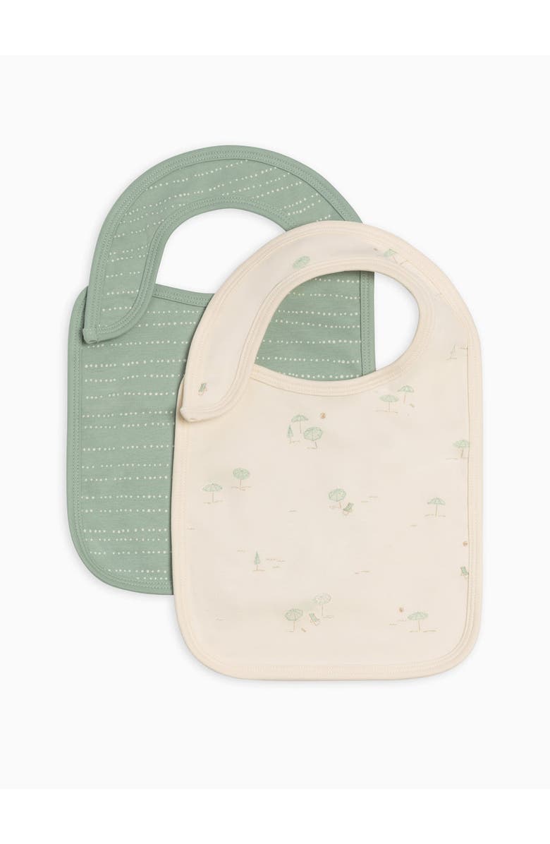Colored Organics Organic 2-Pack Bibs, Main, color, Pebble + Umbrella