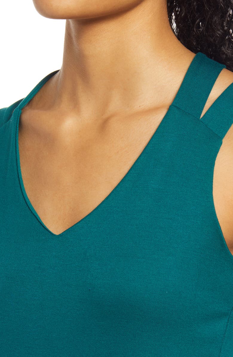 Loveappella Strappy Layering Tank, Alternate, color, Hunter Green