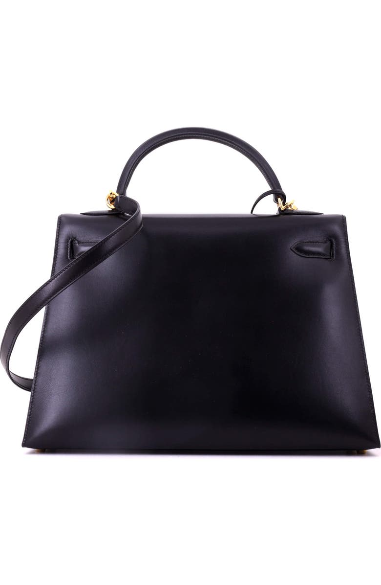 Pre-Owned Hermes Kelly Handbag Black Box Calf with Gold Hardware 32, Alternate, color, Noir