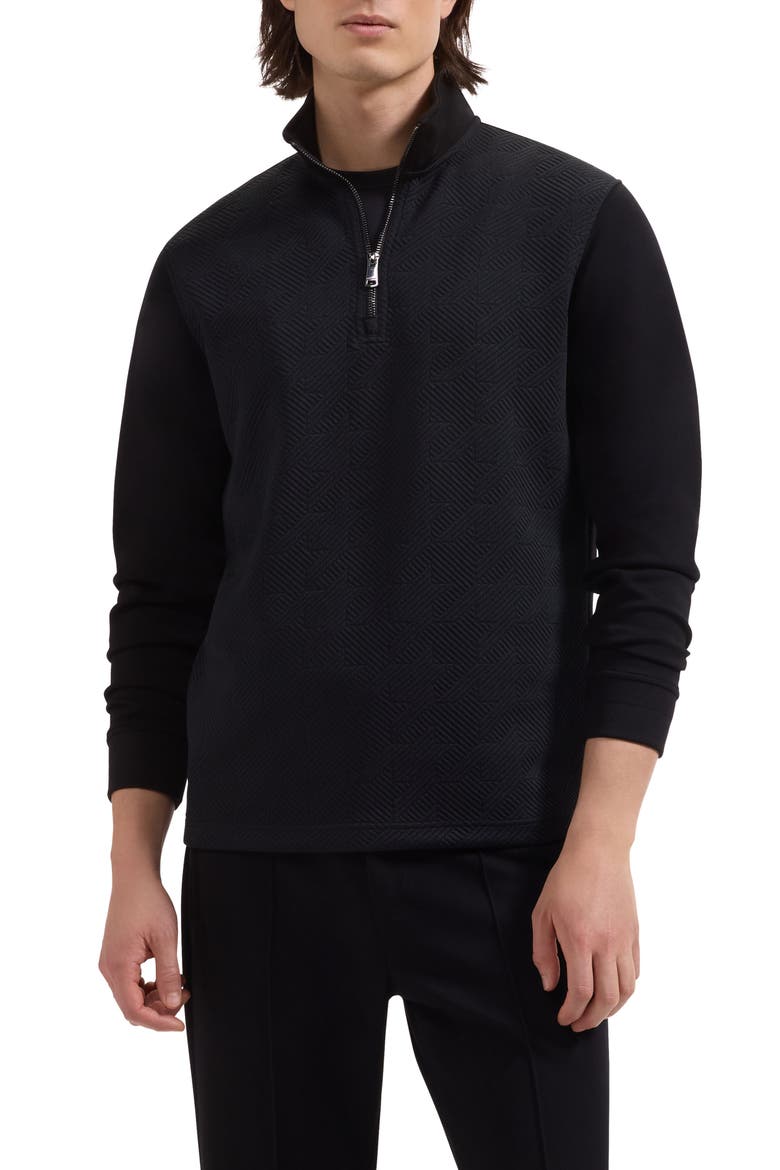 Soft Touch Quarter Zip Sweatshirt, Main, color, BLACK