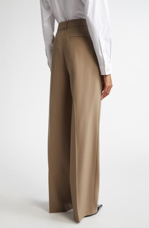 Rohe Wide-leg Wool Trousers In Khaki