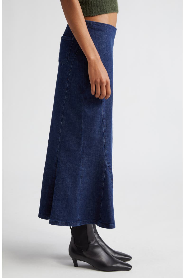Emanuel Flared Denim Maxi Skirt, Alternate, color, DARK DENIM