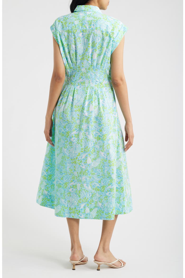 Tonya Print Midi Shirtdress, Alternate, color, DAY DREAM BLUE THROW ME A LINE