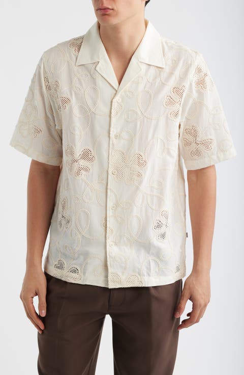 Ben Embroidered Detail Organic Cotton Camp Shirt