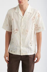 NN07 Ben Embroidered Detail Organic Cotton Camp Shirt