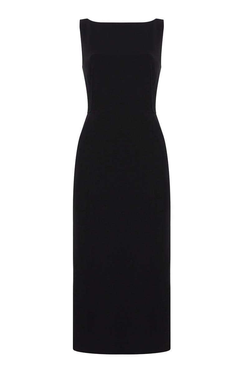 Another Tomorrow DOPPIO BOATNECK DRESS, Alternate, color, Black