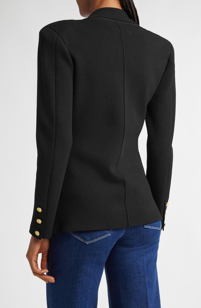 L'AGENCE Chamberlain Knit Blazer, Alternate, color, Black/ Gold
