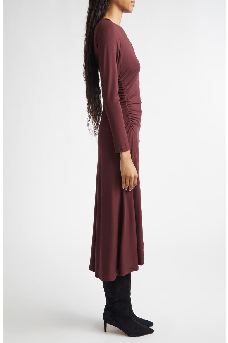 Theodora Ruched Midi Dress, Alternate, color, RAISIN