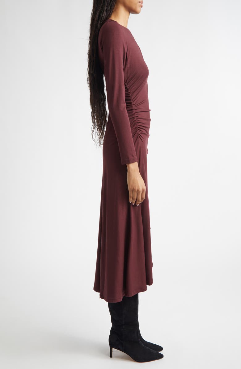 Veronica Beard Theodora Ruched Midi Dress, Alternate, color, Raisin