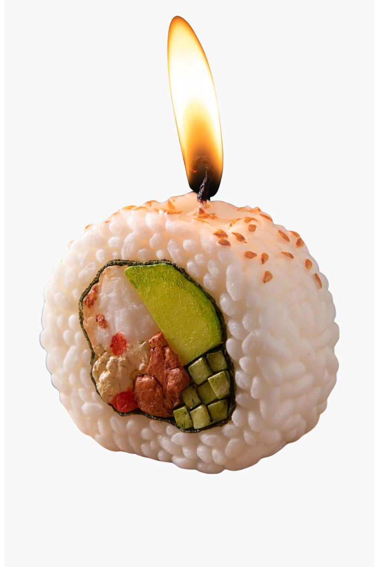 California Roll Sushi Candle, Main, color, White