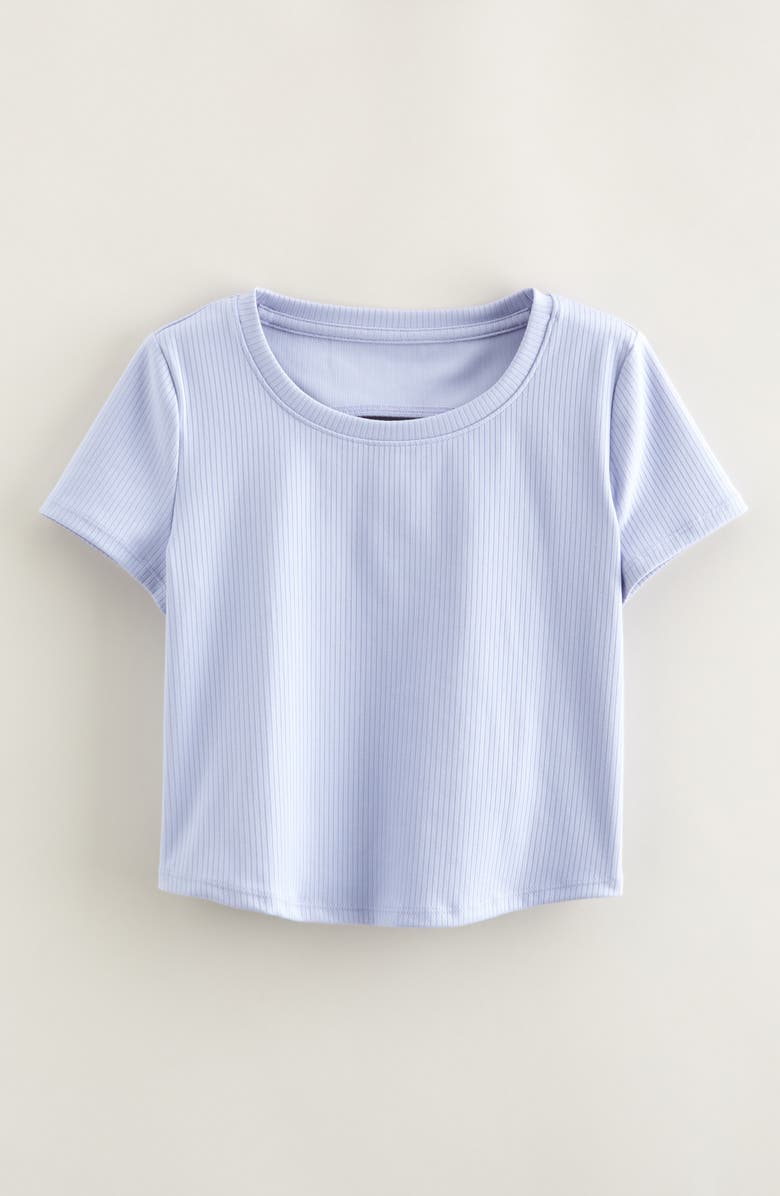 Zella Girl Kids' All in Cutout Rib T-Shirt, Main, color, Purple Inspire