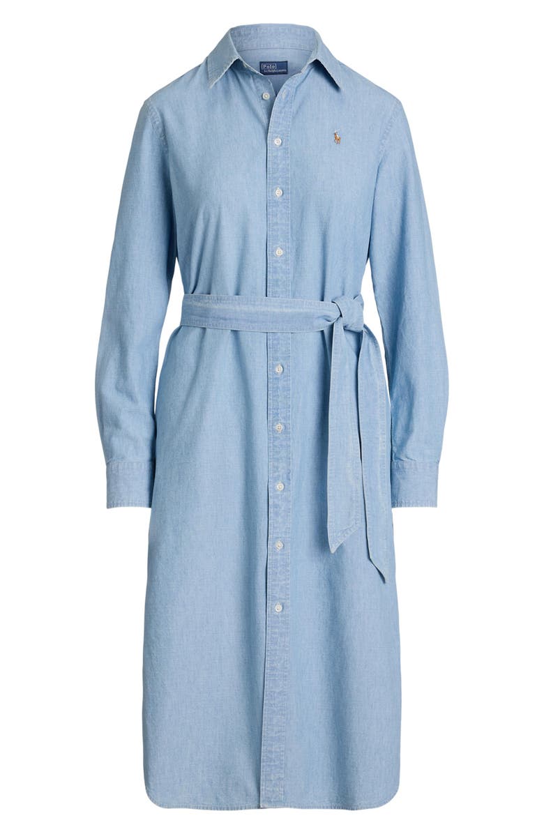 Polo Ralph Lauren Belted Chambray Midi Dress, Alternate, color,