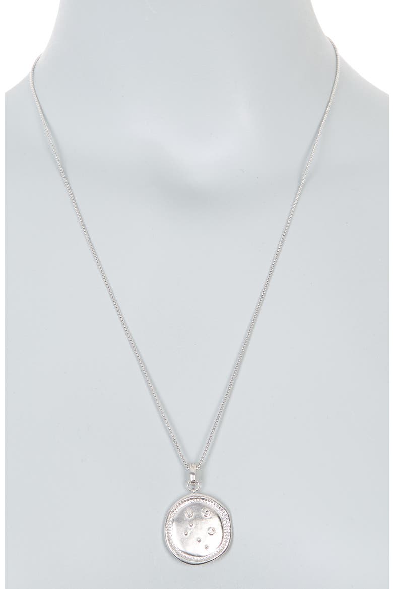 Gemini Large Coin Zodiac Necklace, Alternate, color, SILVER-LIBRA