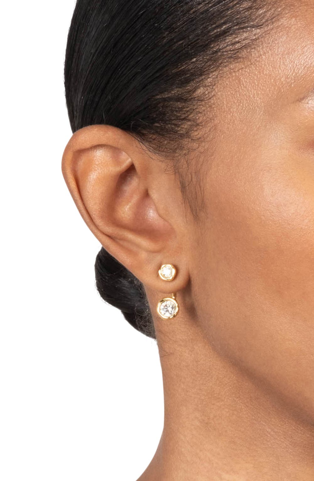Asterales Cubic Zirconia Studs And Jackets Set, image 2 of 2