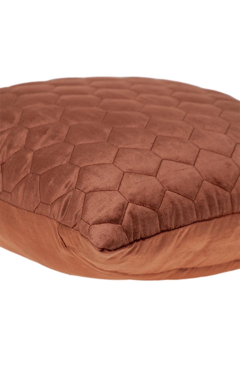 PARKLAND COLLECTION Bazyli Quilted Throw Pillow, Alternate, color, Burnt Orange