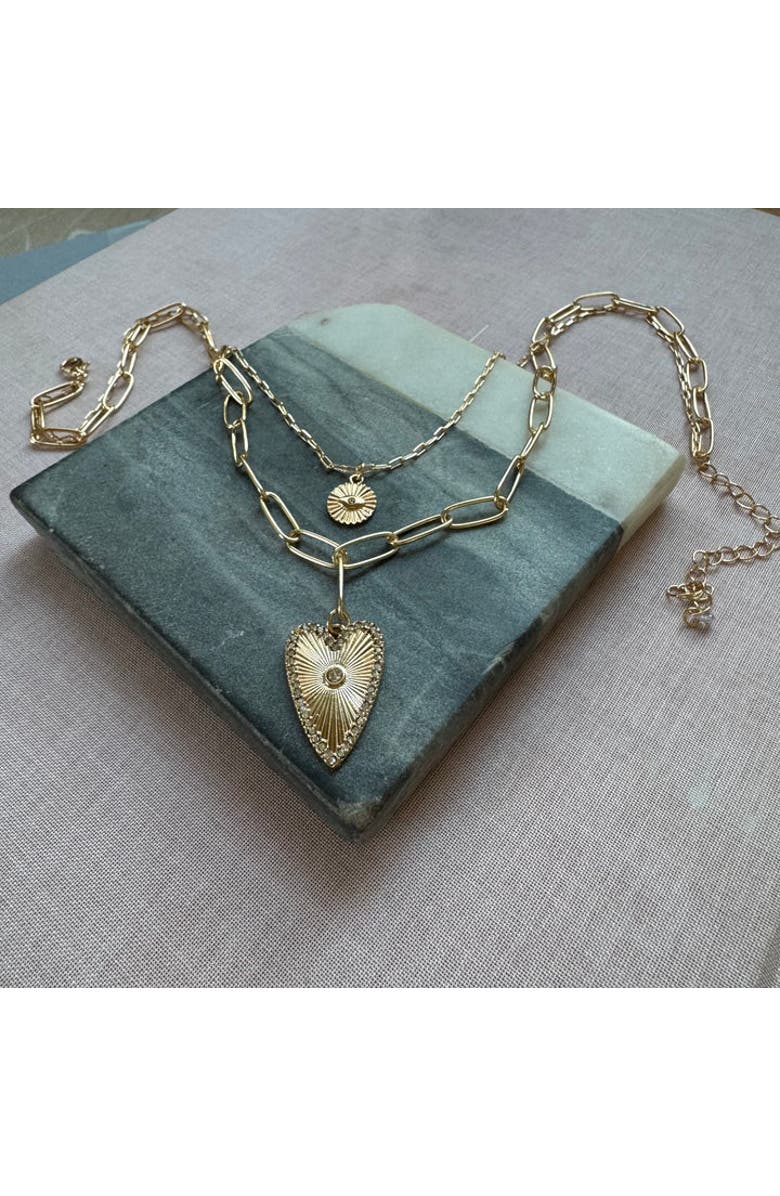 Erin McDermott Jewelry Sunbeam Heart Duo Necklace, Alternate, color, Gold