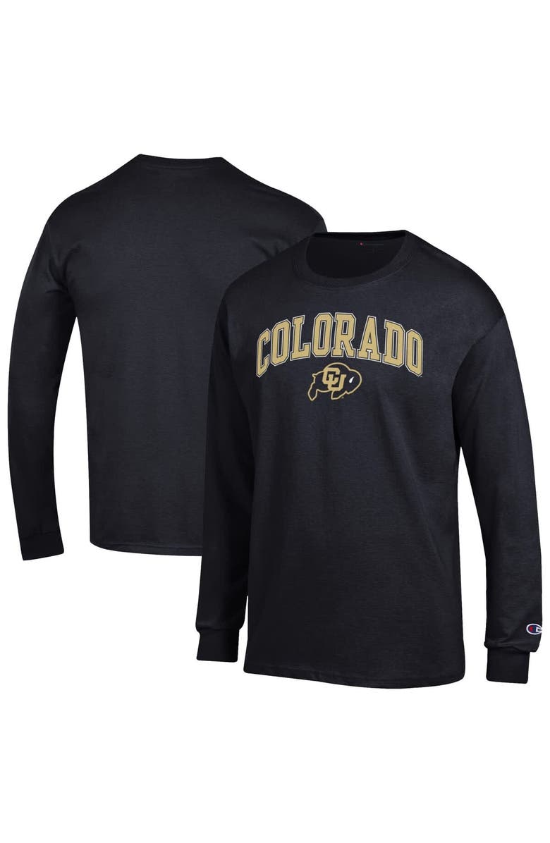 Champion Men's Champion  Black Colorado Buffaloes Arch Over Logo Long Sleeve T-Shirt, Alternate, color, Black