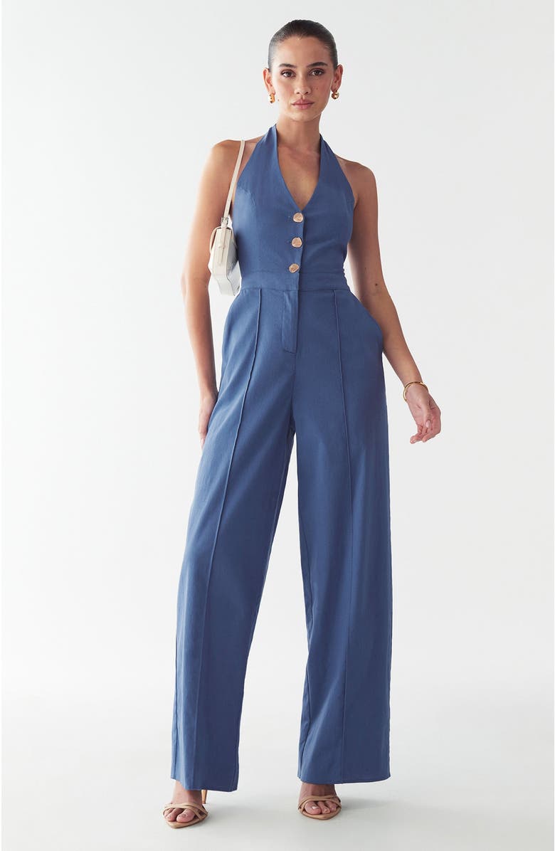 BWLDR Amie Jumpsuit, Alternate, color, Steel Blue