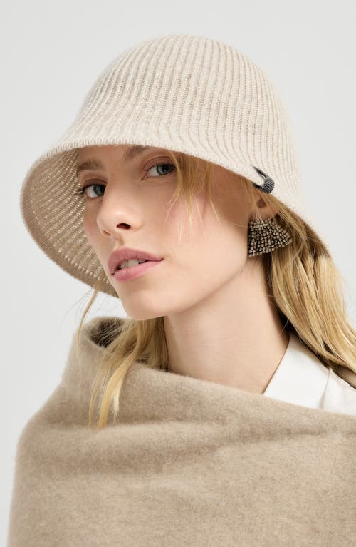 Brunello Cucinelli Sparkling Beanie With Monili In Neutral