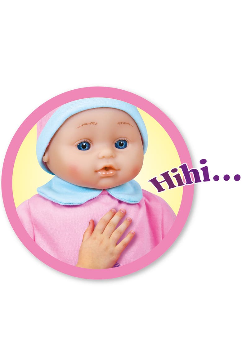 16 Inch Interactive Sounds Baby Doll, Pink & Blue Horse Outfit, Roleplay Toy, Alternate, color, Multicolored