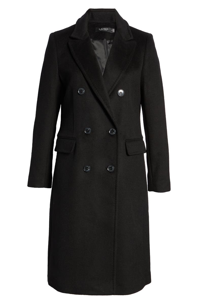 Lauren Ralph Lauren Double Breasted Wool Blend Coat, Alternate, color,