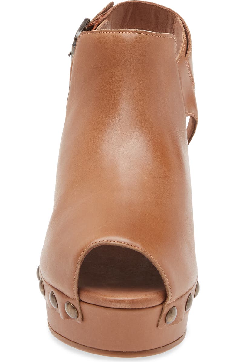 Chocolat Blu Galla Slingback Peep Toe Platform Clog, Alternate, color, Tobacco Leather