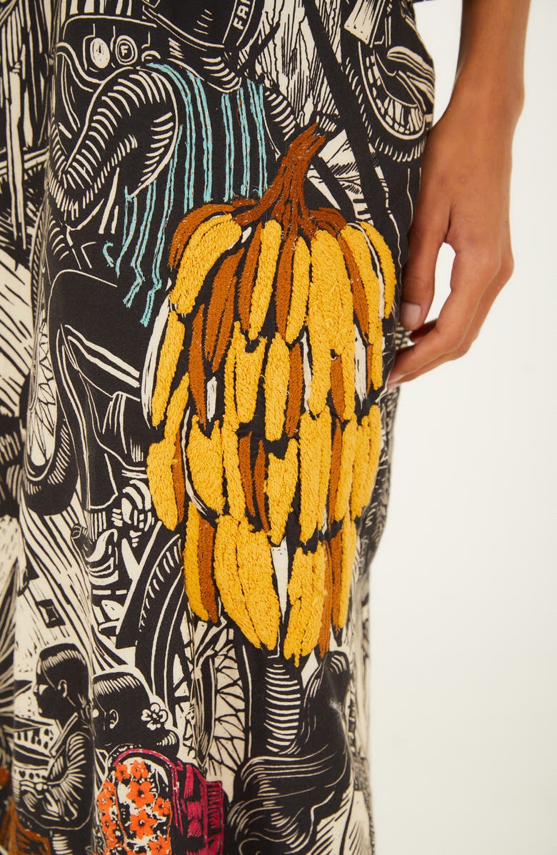 FARM Rio Ruta Embroidered Maxi Dress, Alternate, color, Beige