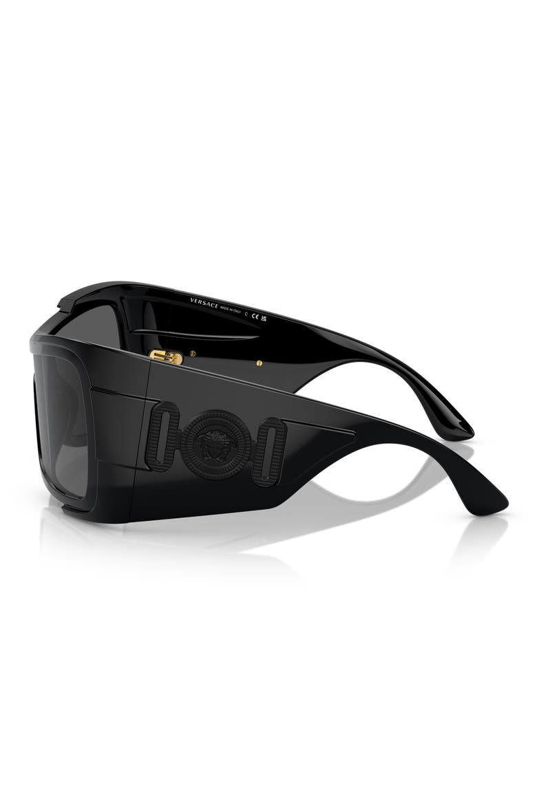 Irregular Shield Sunglasses, Alternate, color, BLACK